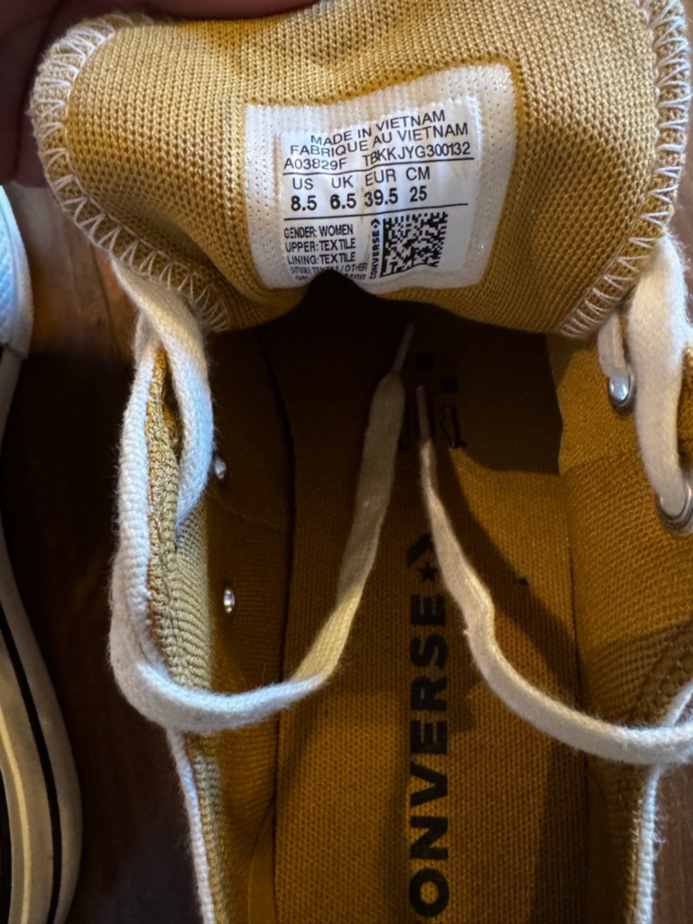 Converse Low-Top Canvas Sneakers in Mustard Yellow with White Trim - Picture 2 of 5